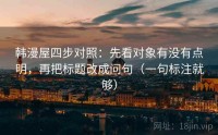 韩漫屋四步对照：先看对象有没有点明，再把标题改成问句（一句标注就够）