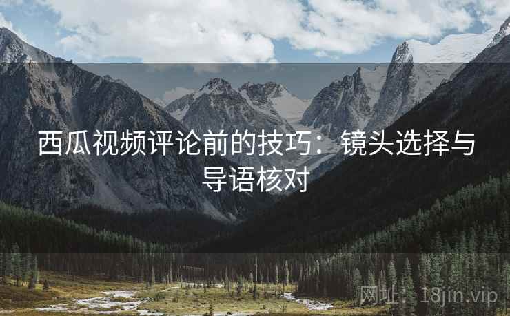西瓜视频评论前的技巧：镜头选择与导语核对